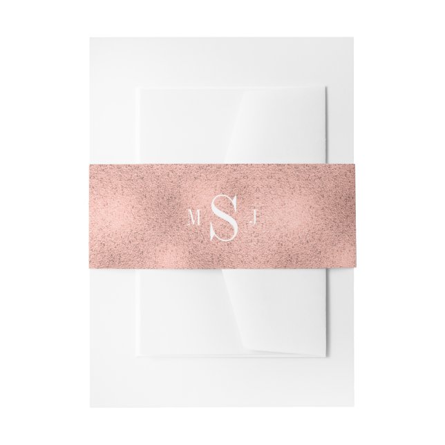 Classic Rose Gold Wedding Invitation Belly Bands Invitation Belly Band (Front Example)