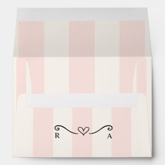 Classic Rose & white with Return Address Monogram  Envelope