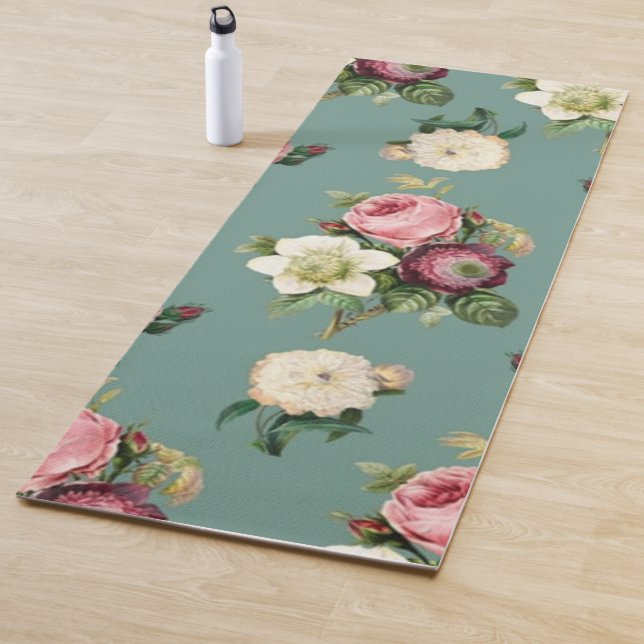 Classic Roses and Jade Yoga Mat (In Situ)