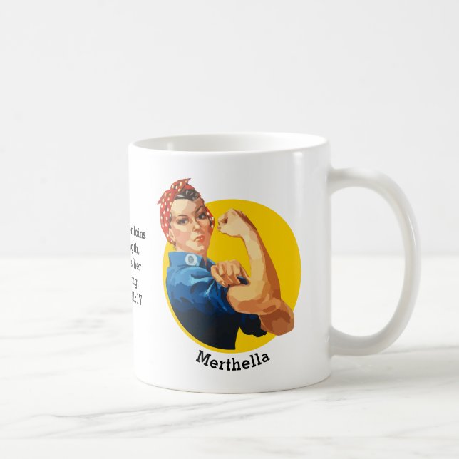 Classic ROSIE RIVETER Personalised Coffee Mug (Right)