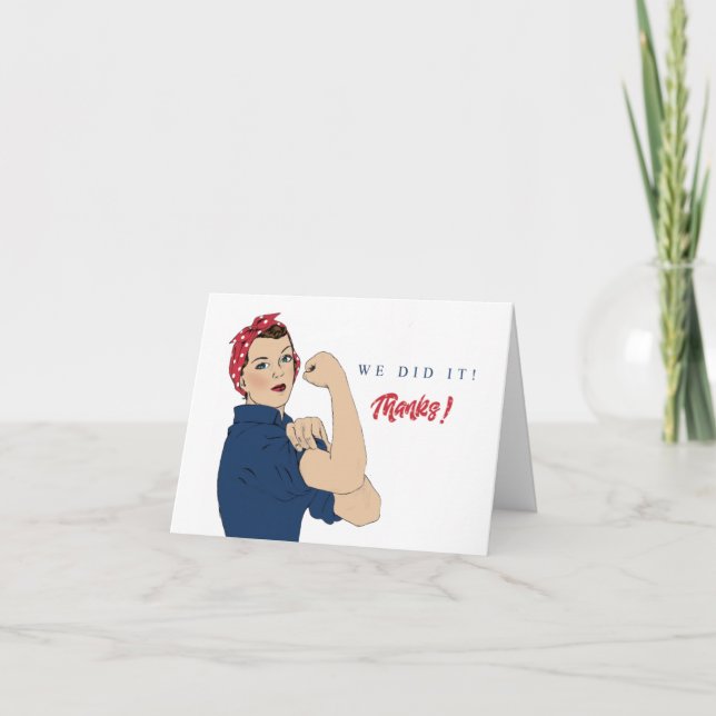 Classic Rosie the Riveter Thank You Card (Front)
