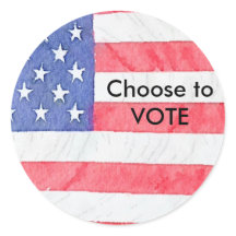 Classic Round American Flag Choose to Vote Sticker