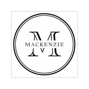 Classic Round Border Monogram Self-inking Stamp