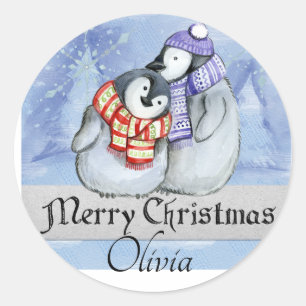 Classic Round Christmas Sticker