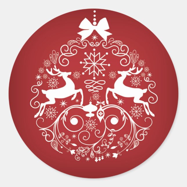Classic Round Christmas Sticker (Front)