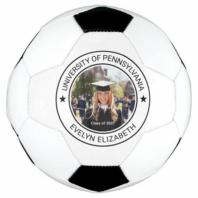 Classic Round Graduate Modern Script Football (Front)