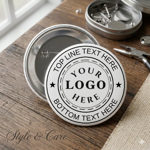 Classic Round Logo Text Personalised Button Design
