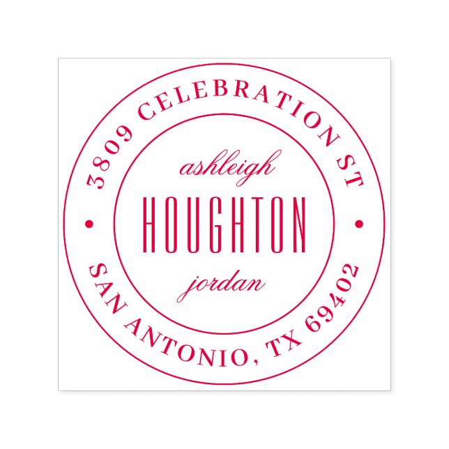 Classic Round Script Names Return Address Self-inking Stamp (Design)