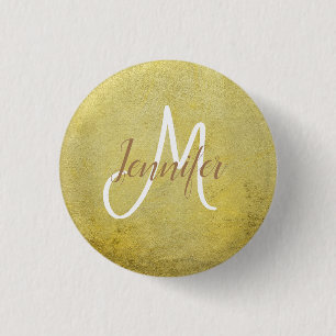 Classic round simple clean glam Monogram Button