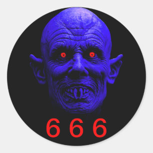 Classic Round Sticker, 6 6 6 Classic Round Sticker