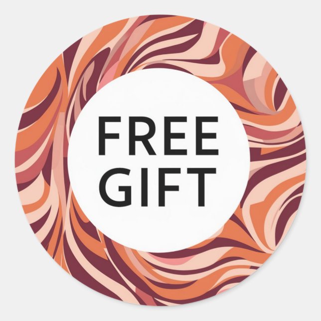 Classic Round Sticker Beautiful Free Gift design (Front)