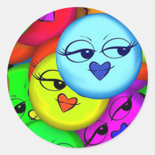Classic Round Sticker/Emoticons Sticker