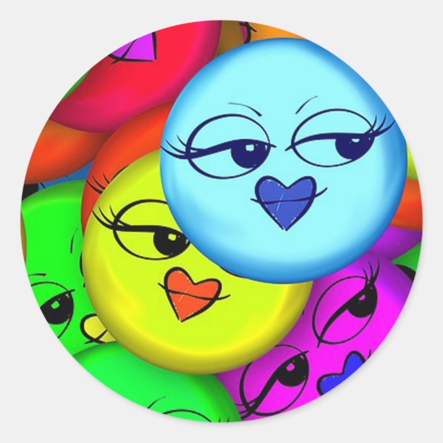 Classic Round Sticker/Emoticons Sticker (Front)