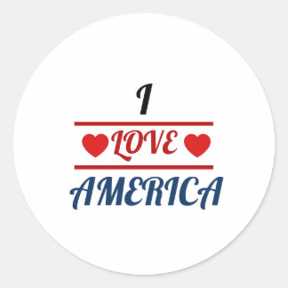 Classic Round Sticker - I Love America