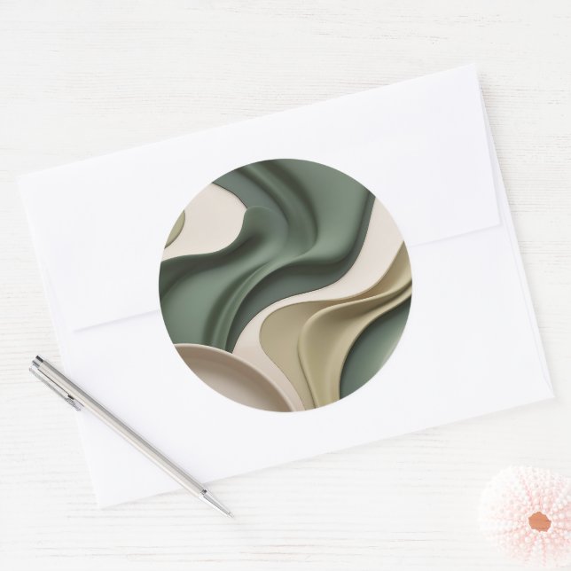 Classic round sticker in stylish graphic (Envelope)