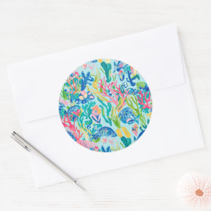 Classic round sticker in stylish graphic