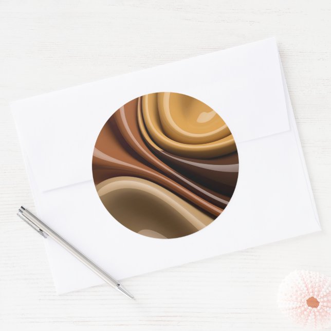 Classic round sticker in stylish graphic (Envelope)