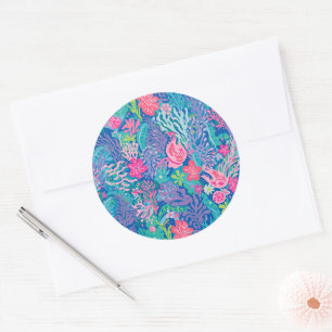 Classic round sticker in stylish graphic