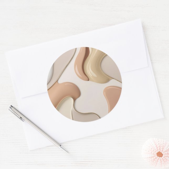 Classic round sticker in stylish graphic (Envelope)