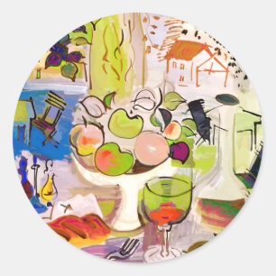 Classic Round Sticker, Mediterranean Still Life Sticker
