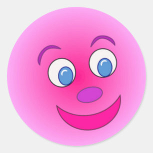 Classic Round Sticker/Purple Face Sticker