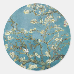 CLASSIC ROUND STICKER : VAN GOGH : ALMOND BLOSSOM 