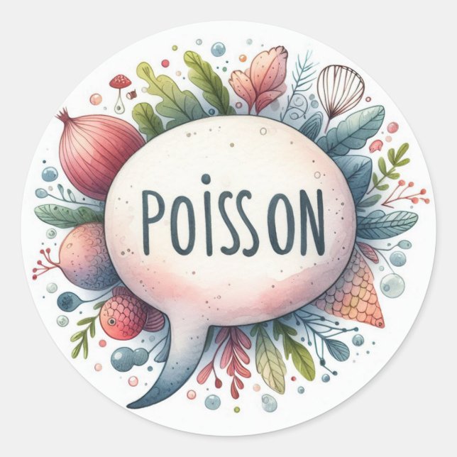 Classic Round Stickers (Fish) (Front)