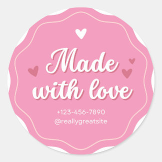Classic Round Stickers Made With Love
