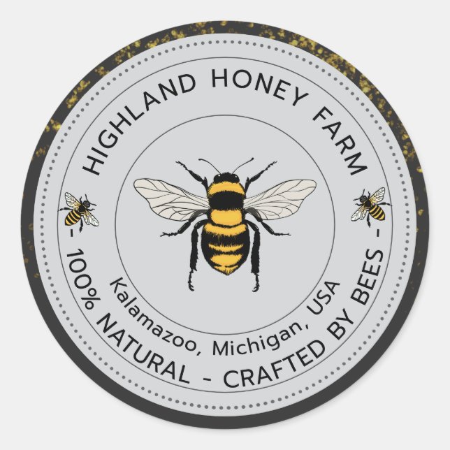 Classic Round Stickers | Pure Honey Custom Sticker (Front)