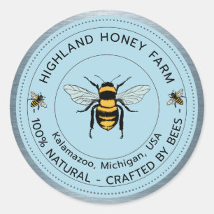 Classic Round Stickers Pure Honey Custom Sticker
