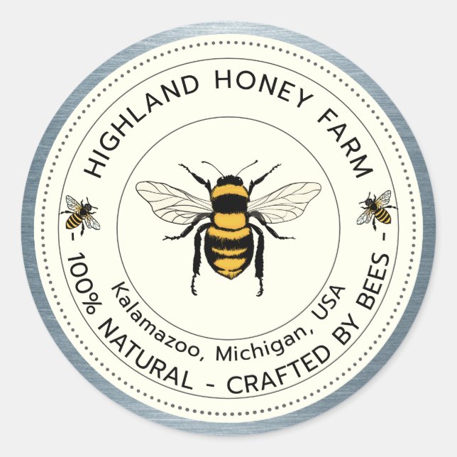 Classic Round Stickers | Pure Honey Custom Sticker (Front)