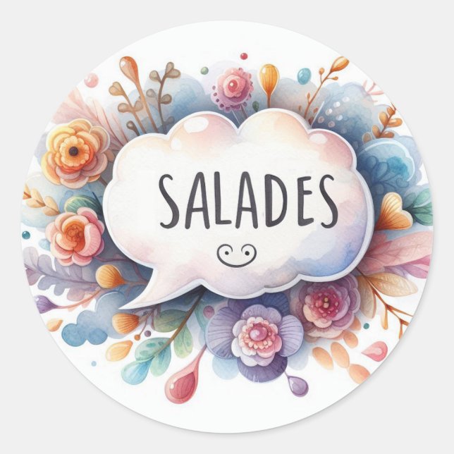 Classic round stickers (Salads) (Front)