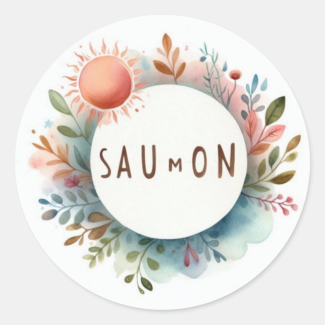 Classic round stickers (Salmon) (Front)