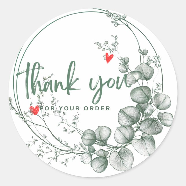 Classic Round Stickers, thanks for the order Classic Round Sticker (Front)