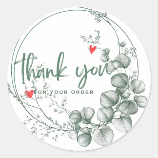 Classic Round Stickers, thanks for the order Sticker