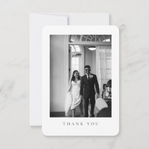Classic Rounded Formal Wedding Photo Thank You Card