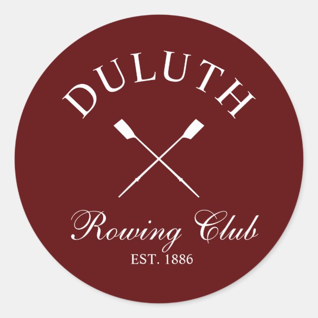 Classic Rowing Club Round Sticker (Front)