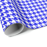 Classic Royal Blue and White Houndstooth Pattern  Wrapping Paper<br><div class="desc">Classic Royal Blue and white houndstooth pattern wrapping paper, </div>