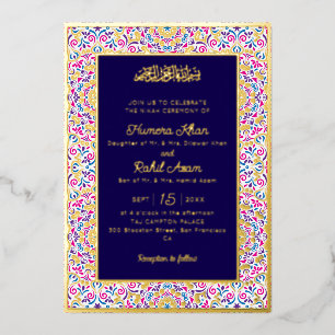 Classic Royal Blue Gold Accents Muslim Wedding