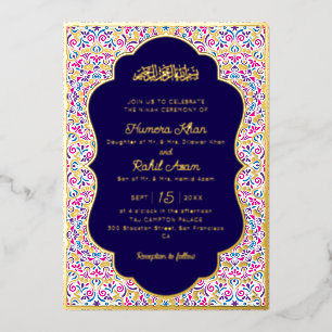 Classic Royal Blue Gold Accents Muslim Wedding