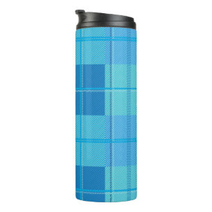 Classic Royal Sky Blue Plaid Aesthetic Thermal Tumbler