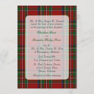 Classic Royal Stewart Plaid Wedding Invitation