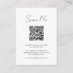Classic RSVP QR Code Website Minimalist Wedding Enclosure Card