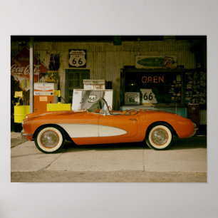 Classic RT 66 Gas Station Poster