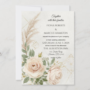 Classic Rustic Boho Roses Wedding Save The Date