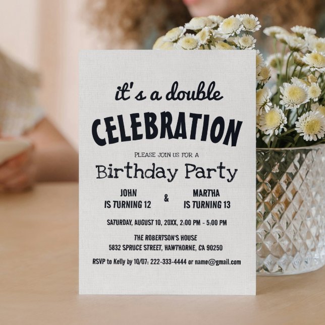 Classic Rustic Double Birthday Party  Invitation (Creator Uploaded)