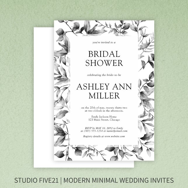 Classic Rustic Floral Border Bridal Shower Invitation (Creator Uploaded)