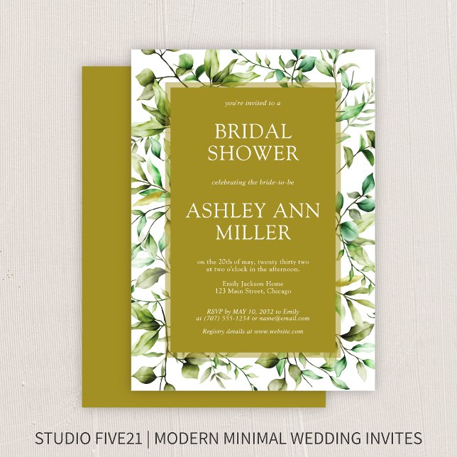 Classic Rustic Floral Border Bridal Shower Invitation (Creator Uploaded)