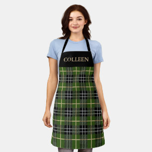 Classic Rustic Green Tartan Plaid Xmas Apron