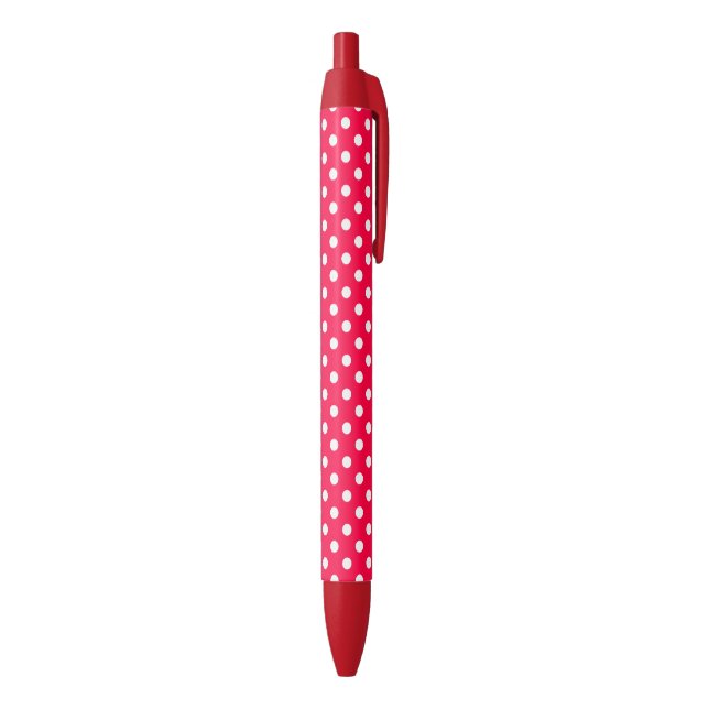 Classic Rustic Red Colour White Dots Template Ink Pen (Bottom (Vertical))